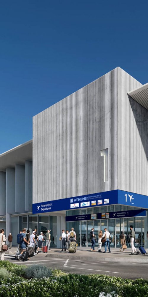 Athens city streets with rental car