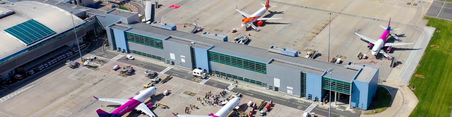 Arrivals hall at Luton Airport, UK