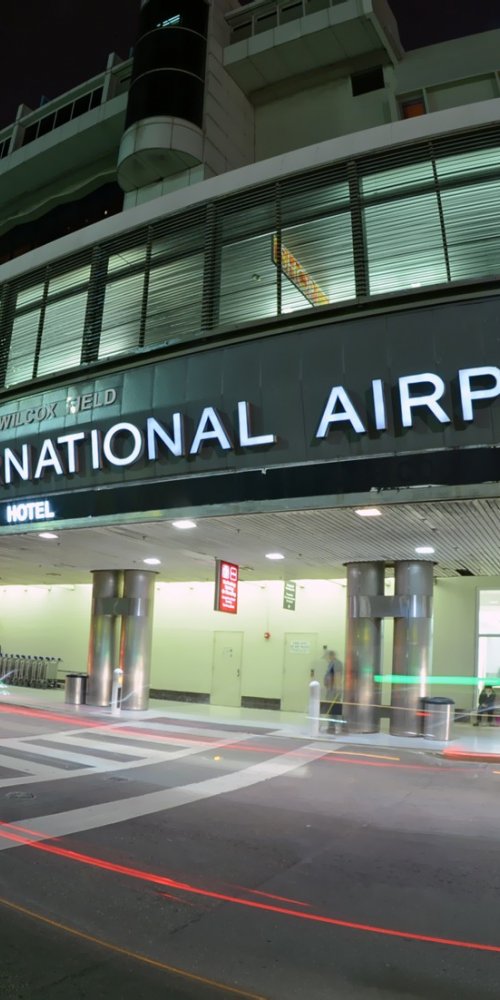 Miami cityscape seen from a rental car