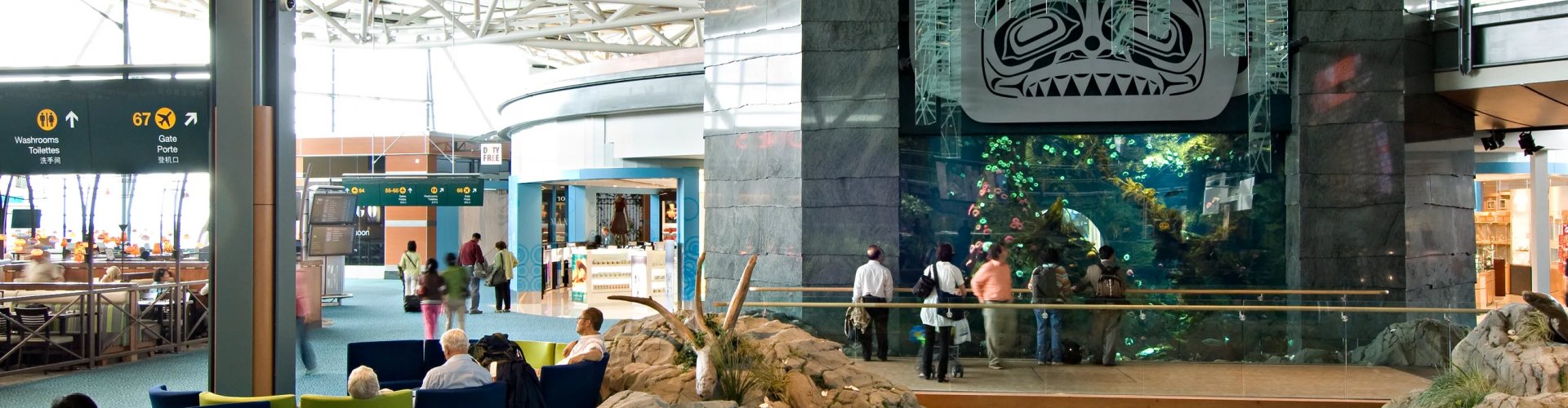 Arrivals hall at Vancouver Airport, BC, CA
