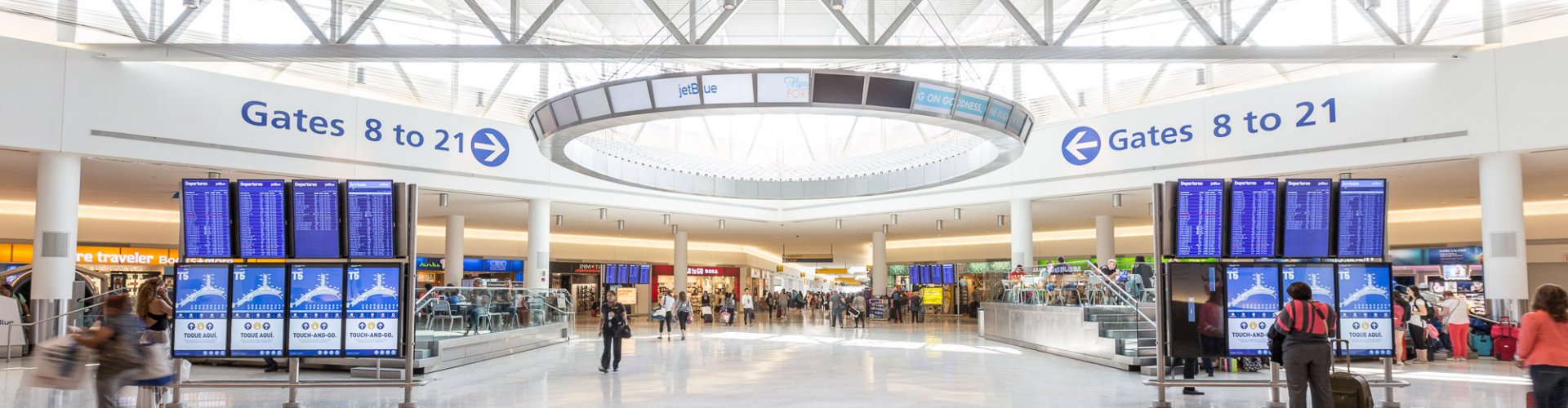 Arrivals hall at John F Kennedy Intl Airport, NY, US