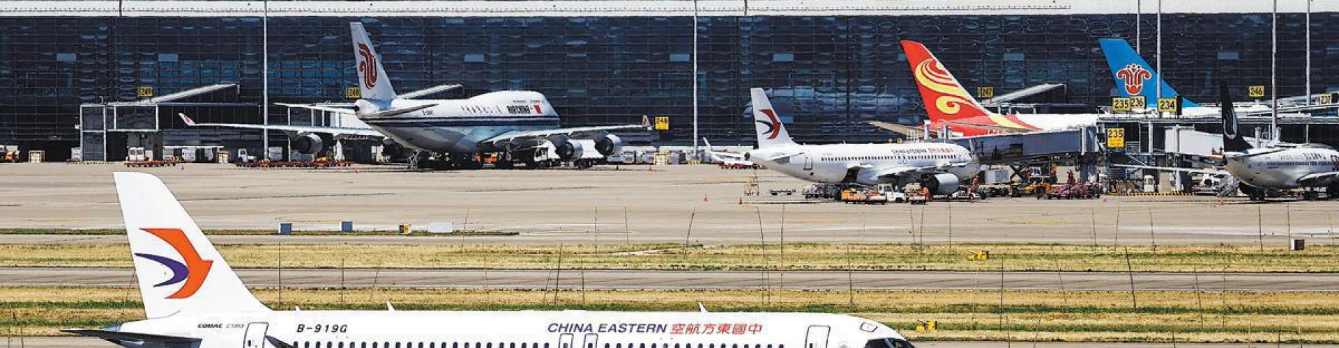 Arrivals hall at Shanghai Pudong Airport, CN