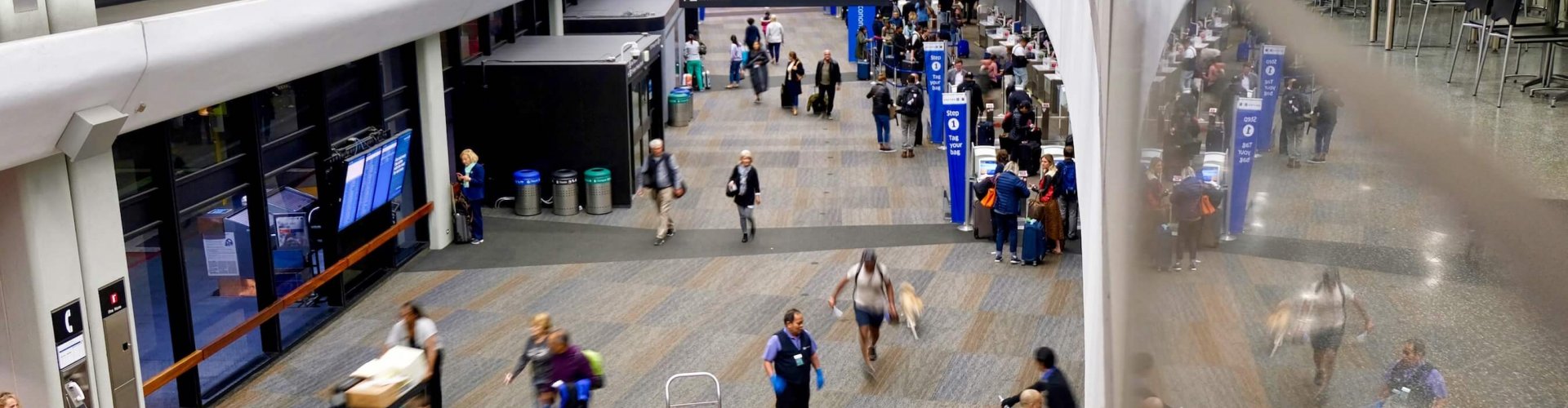 Arrivals hall at San Francisco Airport, CA, US